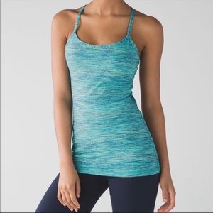 Lululemon Power Y Tank Top Space Dye Blue Striped